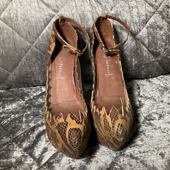 Jeffrey Campbell Audrey-Two Wedge Heels 9 Leather- Animal Print platform party - Picture 15 of 15